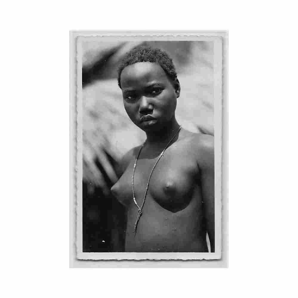 daughter of oubangui r pauleau 230 centrafrique nu ethnique fille de l Vintage A4 Photo Print
