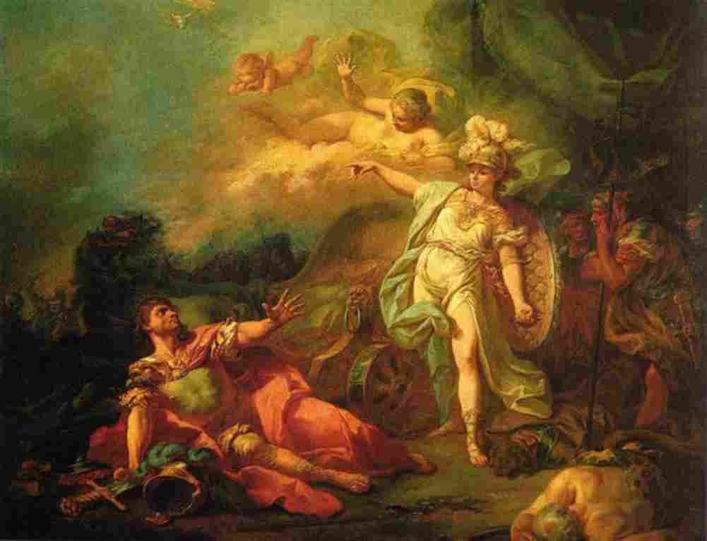 dav The Combat of Mars and Minerva Art A4 Photo Print