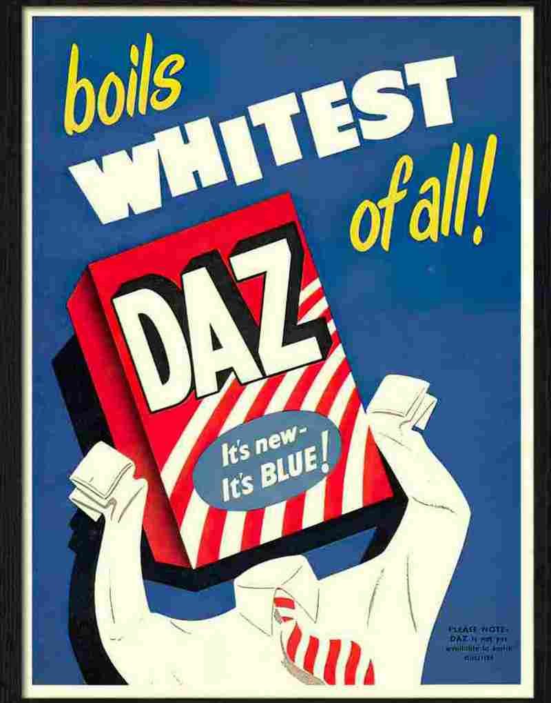 daz washing powder advert 1950s Advert A4 Photo Print