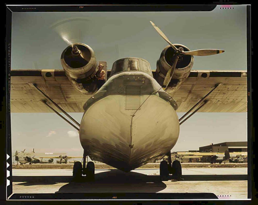 dc3 aircraft tarmac Vintage world war A4 Photo Print