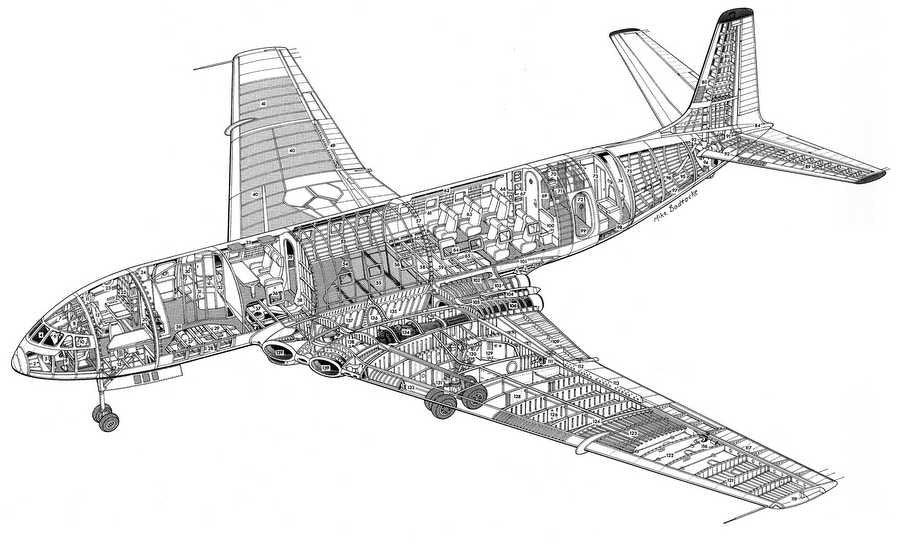 de Havilland Comet cutaway A4 Photo Print