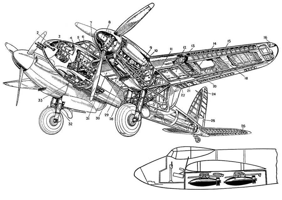 de Havilland Mosquito cutaway A4 Photo Print