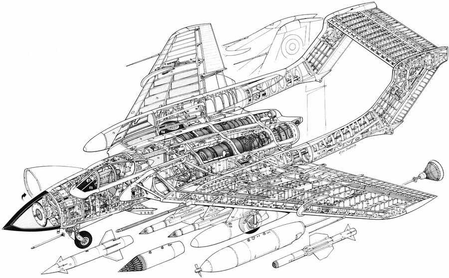 de Havilland Sea Vixen cutaway A4 Photo Print