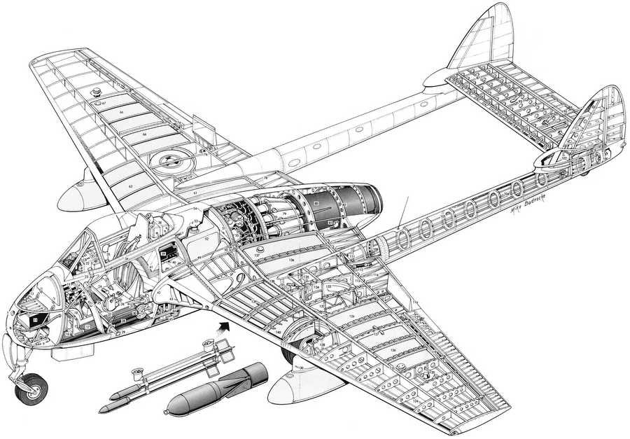 de Havilland Vampire cutaway A4 Photo Print