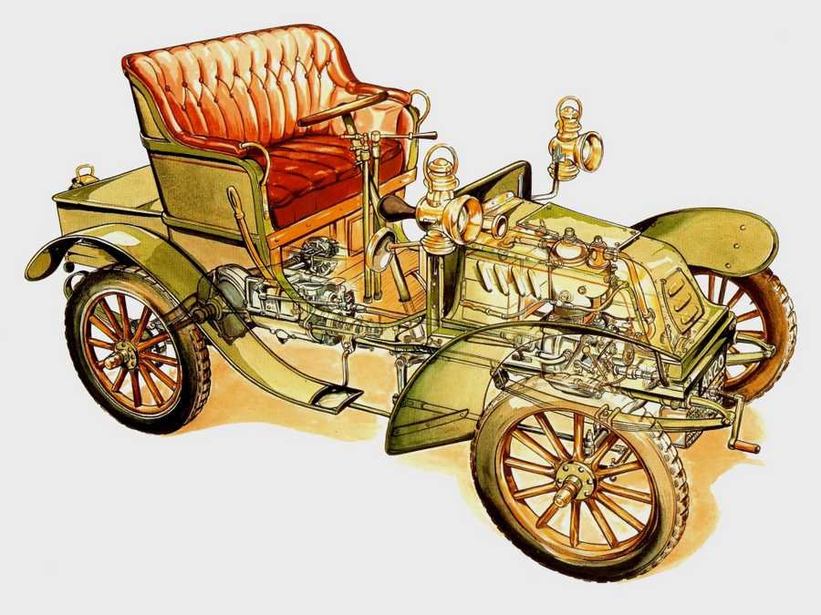 de dion bouton 8 cv cutaway A4 Photo Print