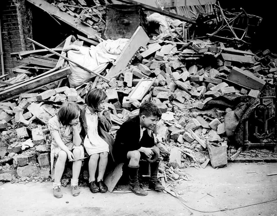 debris children dresden Vintage world war A4 Photo Print