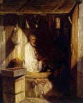 decamps turkish merchant smoking in his shop Art A4 Photo Print
