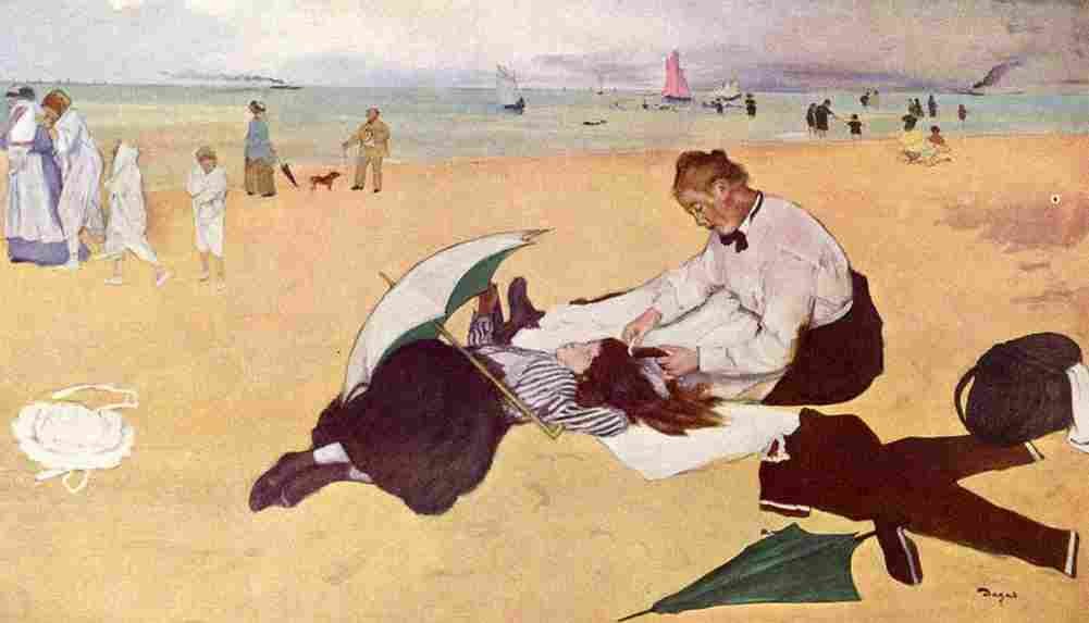 deg Girl is Combed on the Seashore Art A4 Photo Print