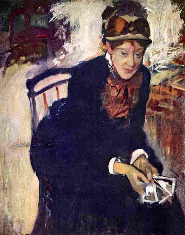 deg Miss Cassatt Holding the Cards Art A4 Photo Print