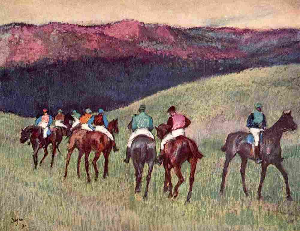 deg Racehorses Training Art A4 Photo Print