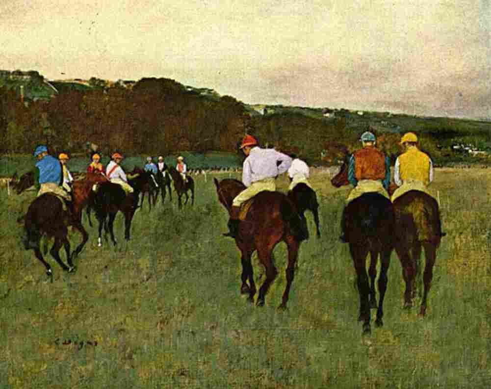 deg Racehorses in Longchamp Art A4 Photo Print
