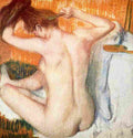 deg Woman at toilet Art A4 Photo Print