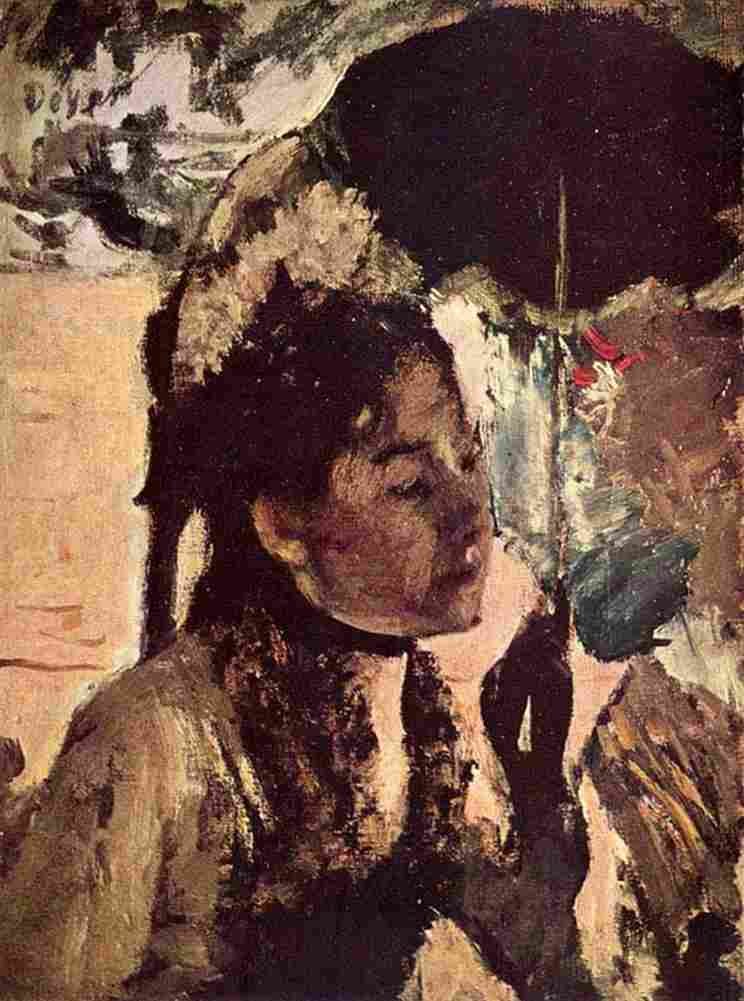 deg Woman with umbrella Art A4 Photo Print