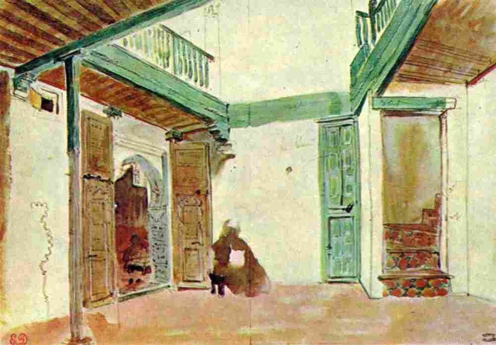 dela Moroccan Courtyard Art A4 Photo Print