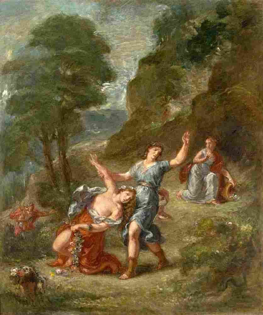 dela The Spring  Eurydice Bitten by a Serpent while Picking Flowers The Death of Eurydice Art A4 Photo Print