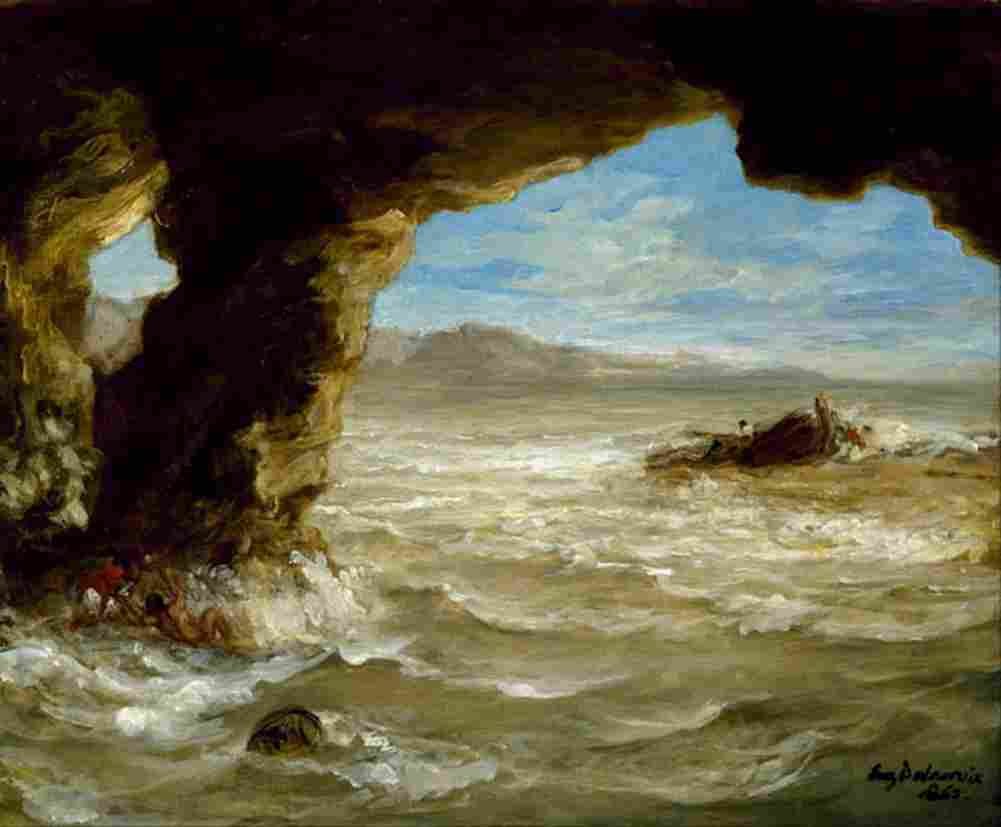 delacroix shipwreck on the coast Art A4 Photo Print