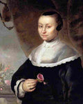 delff jw ii young woman with a rose Art A4 Photo Print