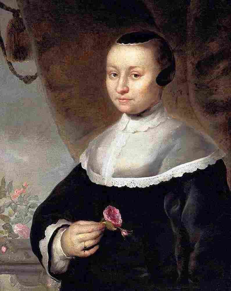 delff jw ii young woman with a rose Art A4 Photo Print