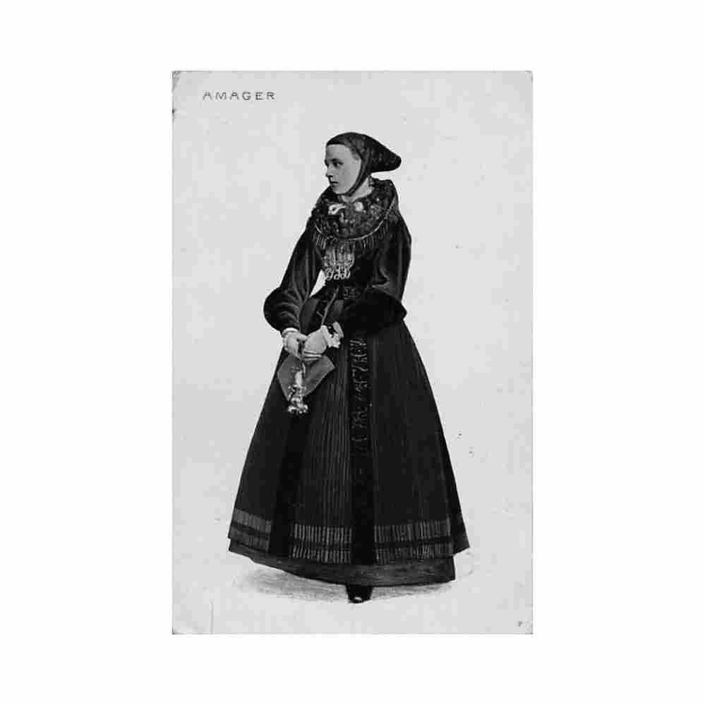 denmark danish costumes amager Vintage A4 Photo Print