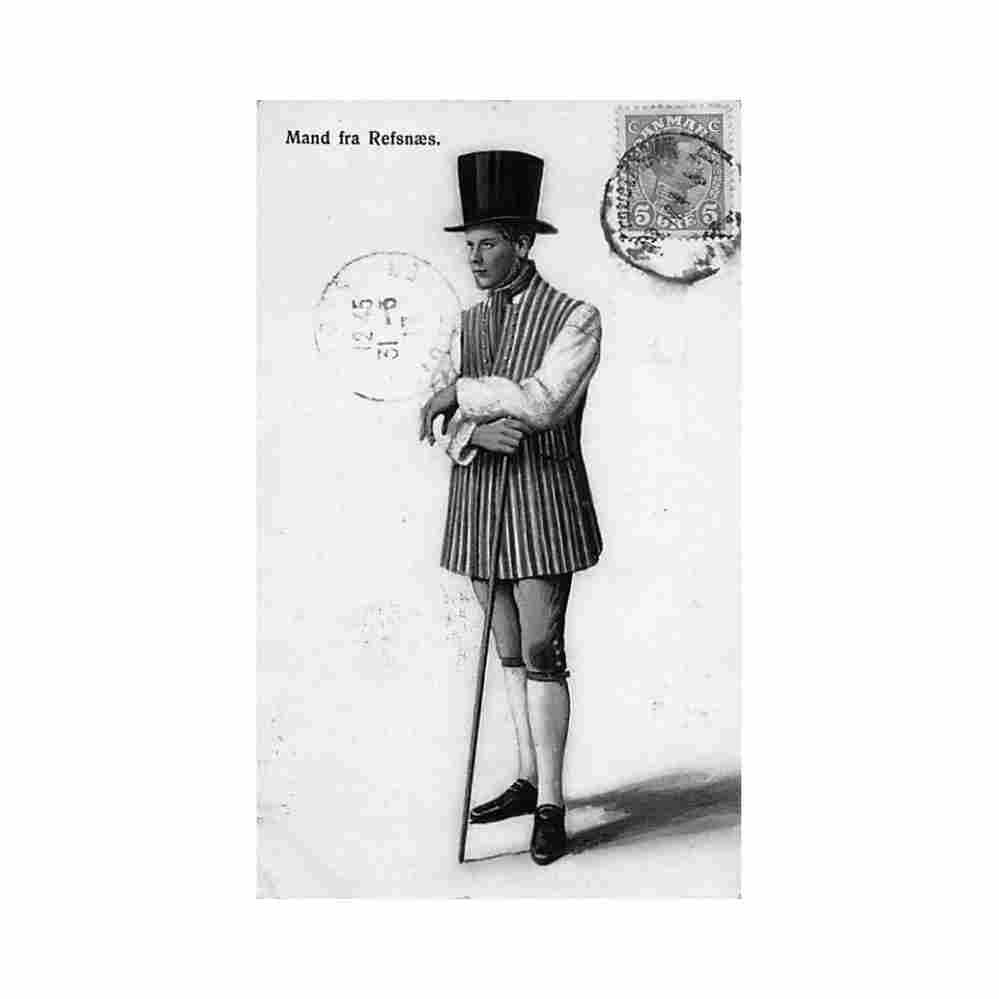 denmark danish costumes mand fra refsnaes Vintage A4 Photo Print