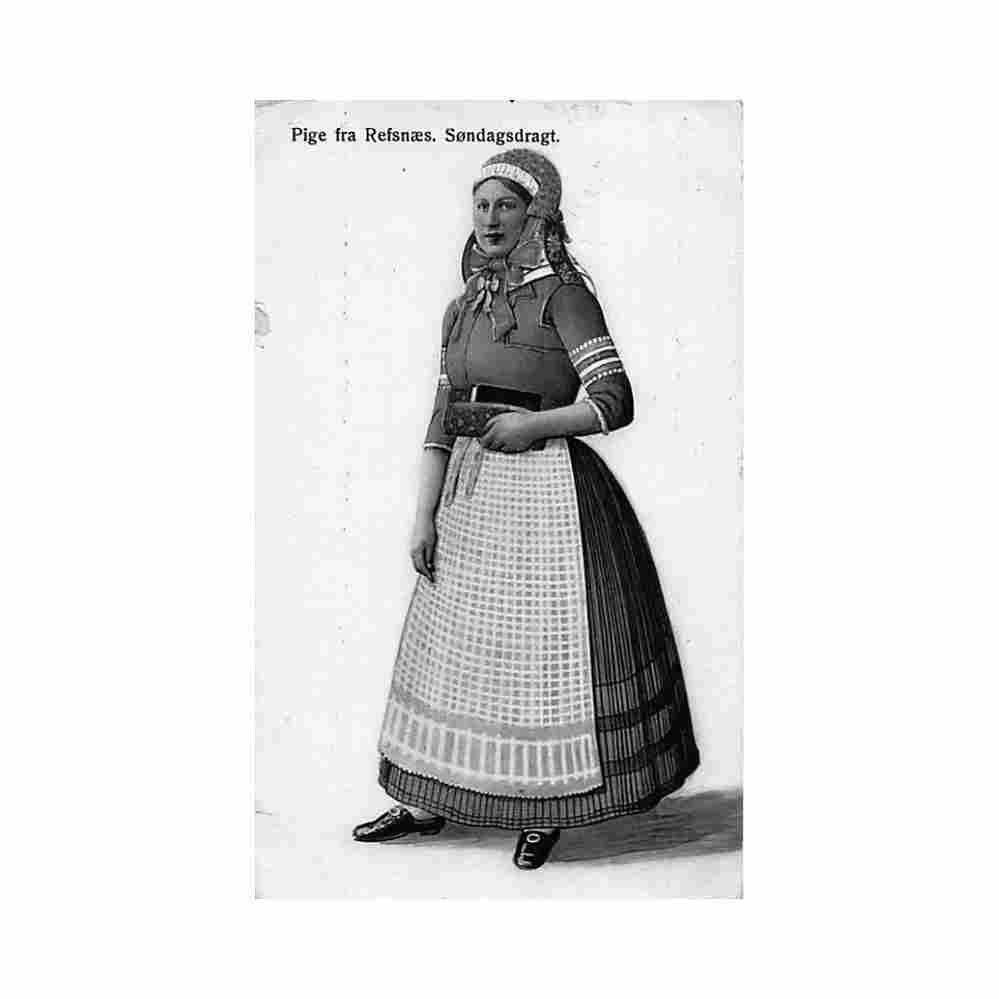 denmark danish costumes pige fra refsnaes sondagsdragt Vintage A4 Photo Print