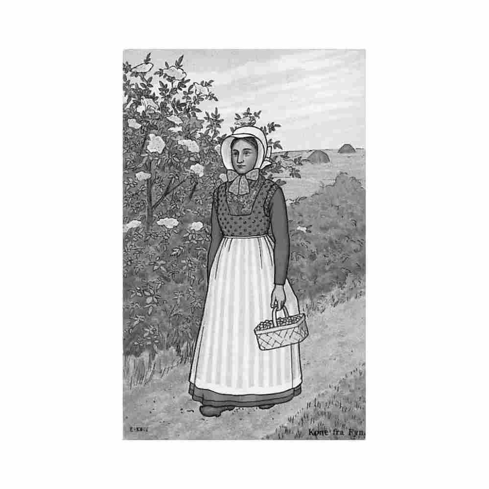 denmark danmarks nationaldragter kone fra fyn Vintage A4 Photo Print
