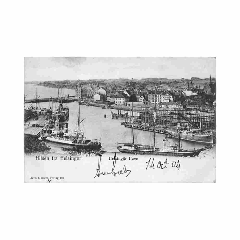 denmark helsingor hessingor havn Vintage A4 Photo Print