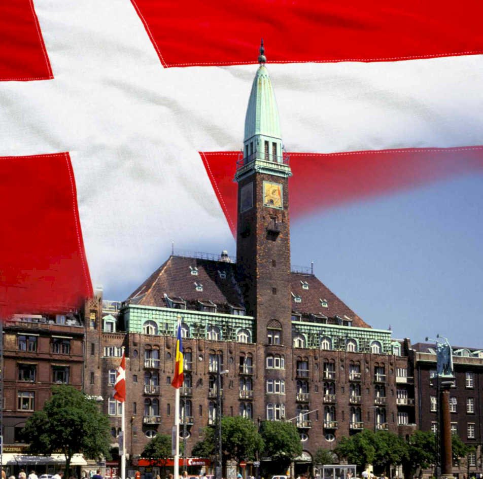 denmark round tower Flags1980s A4 Photo Print