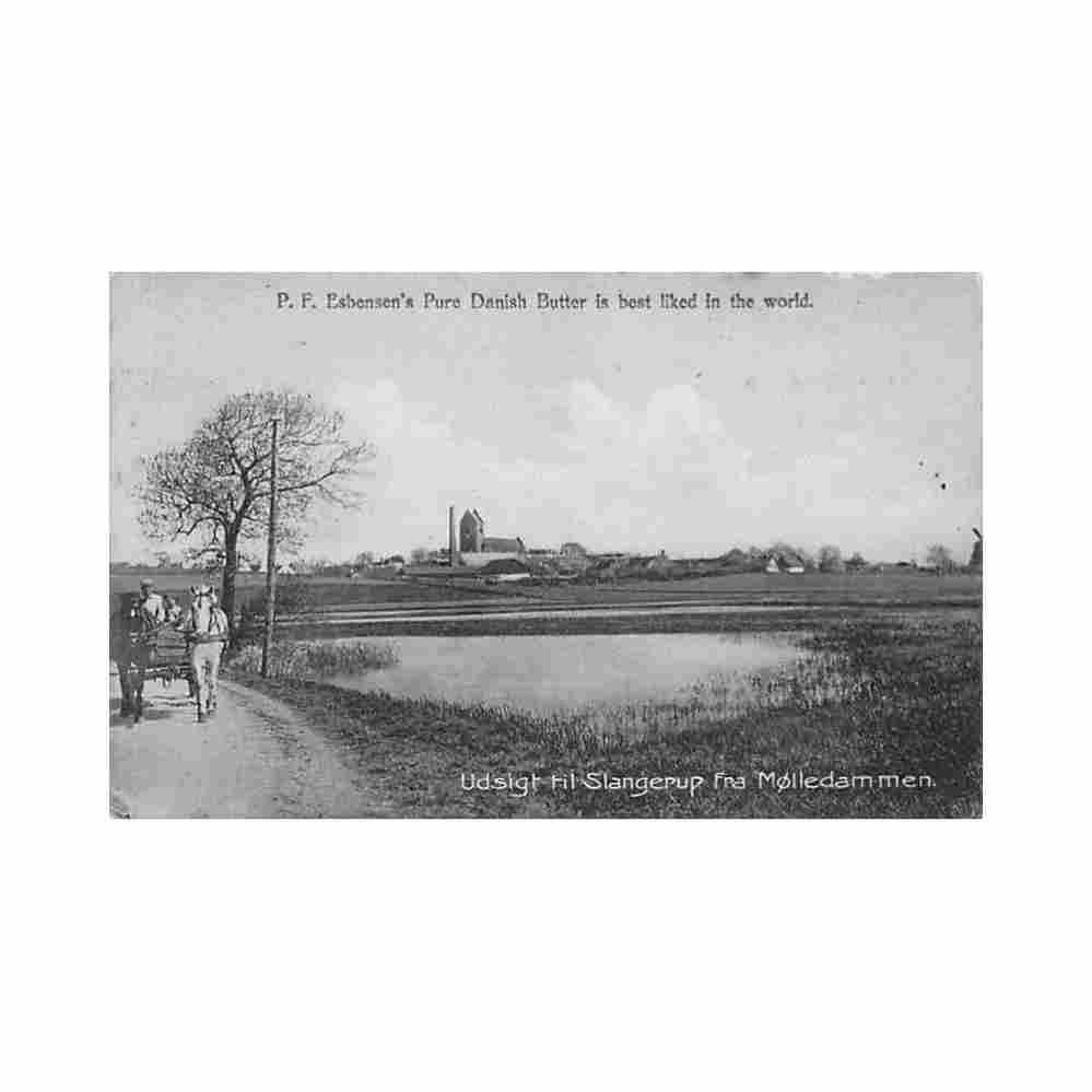 denmark slangerup udsigt til slangerup fra molledammen Vintage A4 Photo Print