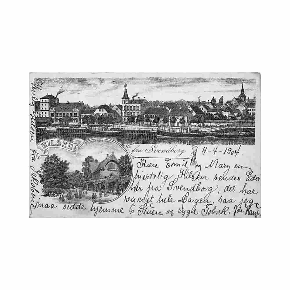 denmark svendborg litho promenadepladsen Vintage A4 Photo Print