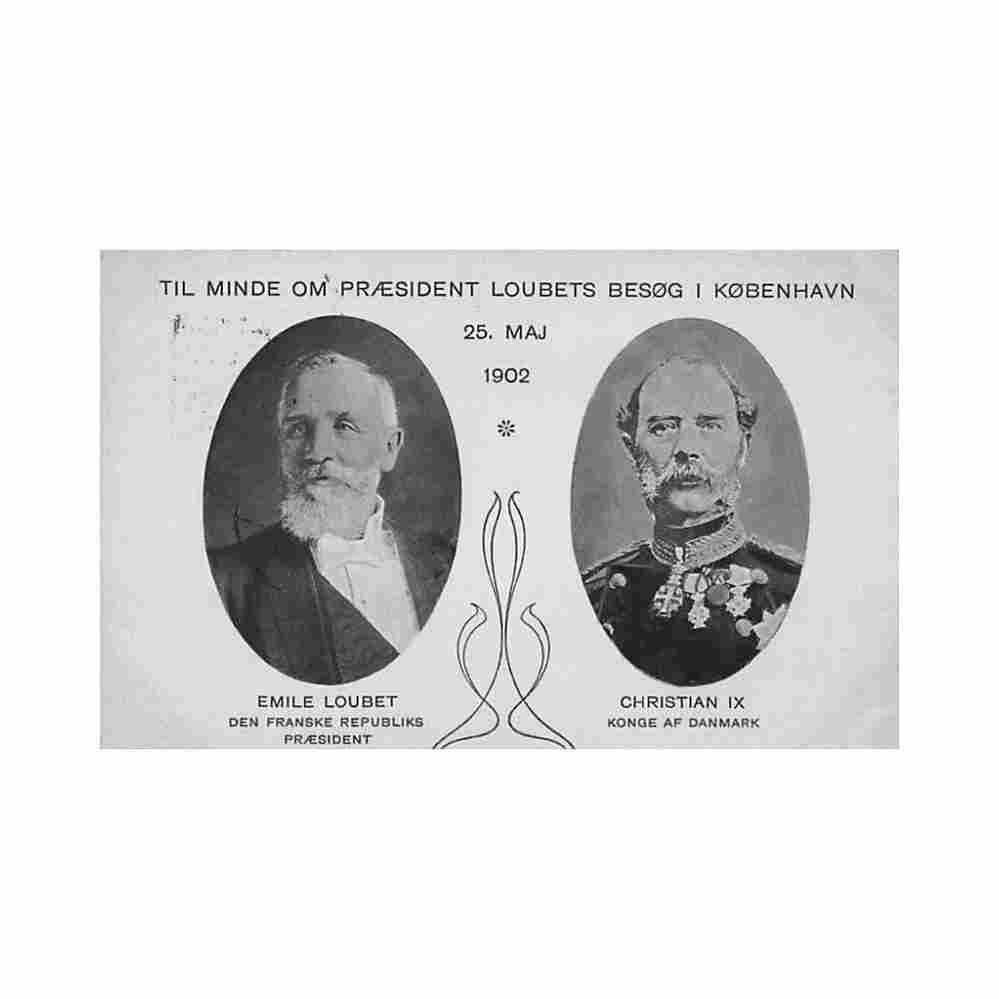 denmark til minde om praesident loubets besog i kobenhav 25 maj 1902 stamped Vintage A4 Photo Print