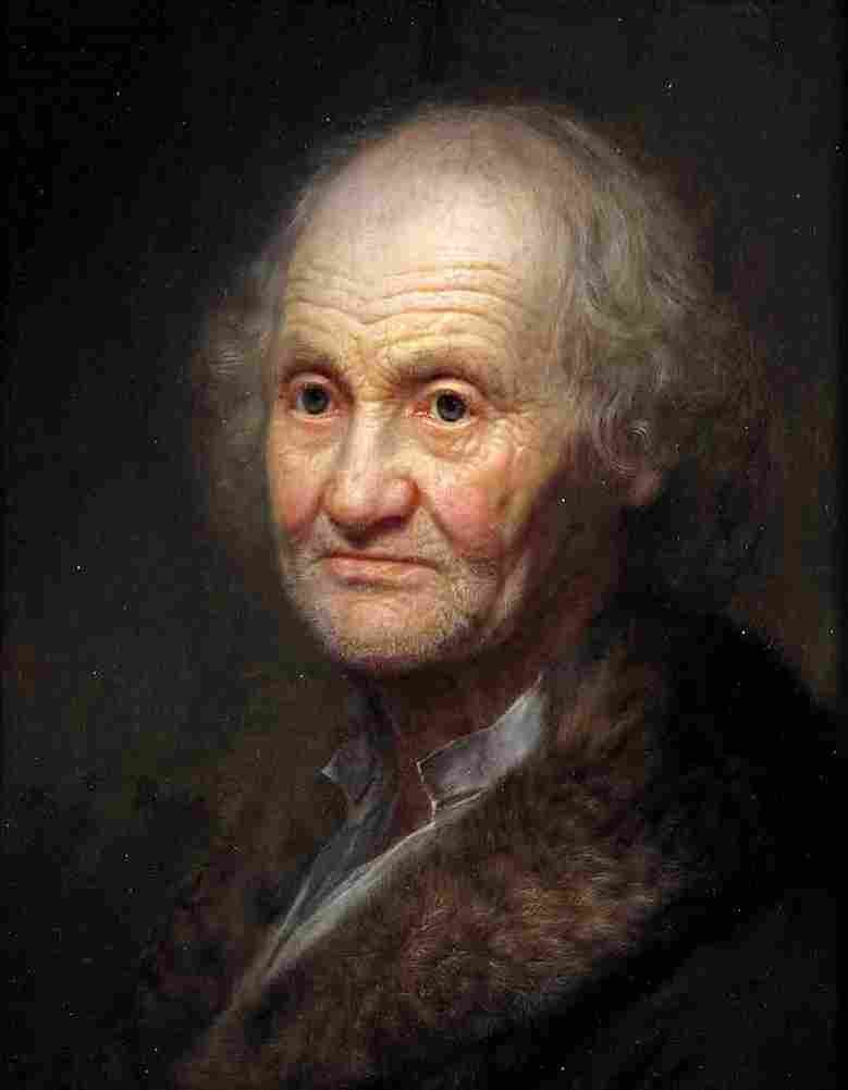 denner old man in a fur trimmed coat Art A4 Photo Print