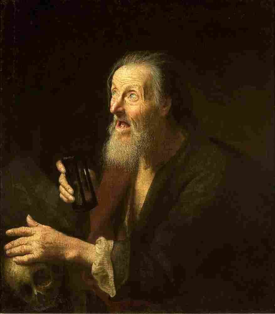 denner the old man with an hourglass and a skull Art A4 Photo Print