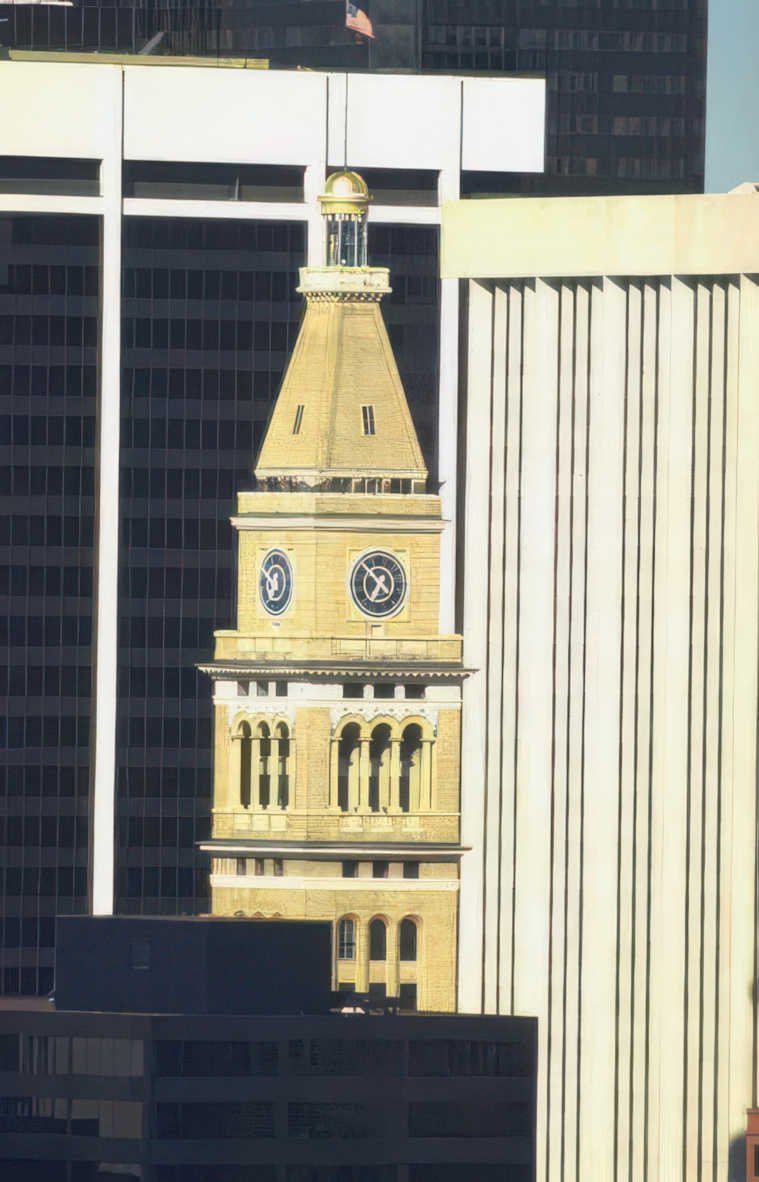 denver clock tower 2 Vintage A4 Photo Print