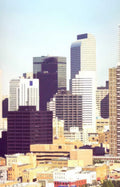 denver skyline buildings Vintage A4 Photo Print