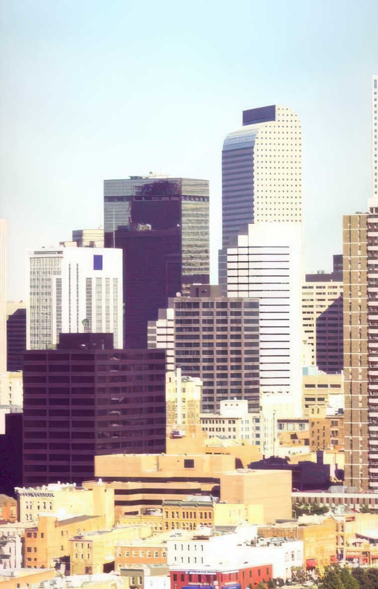 denver skyline buildings Vintage A4 Photo Print