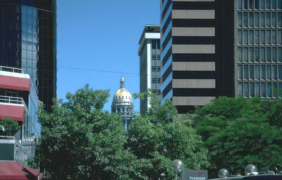 denver skyline capitol Vintage A4 Photo Print