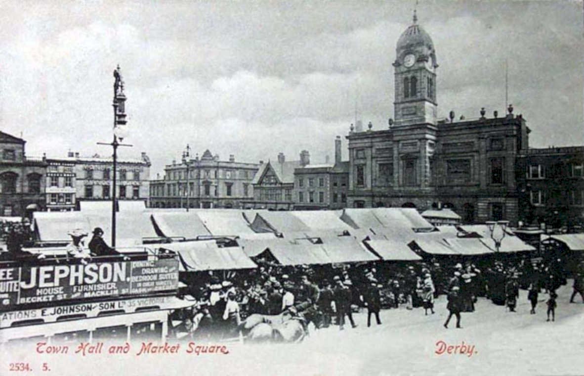 derby town hallVintage 1880s 1900s A4 Photo Print