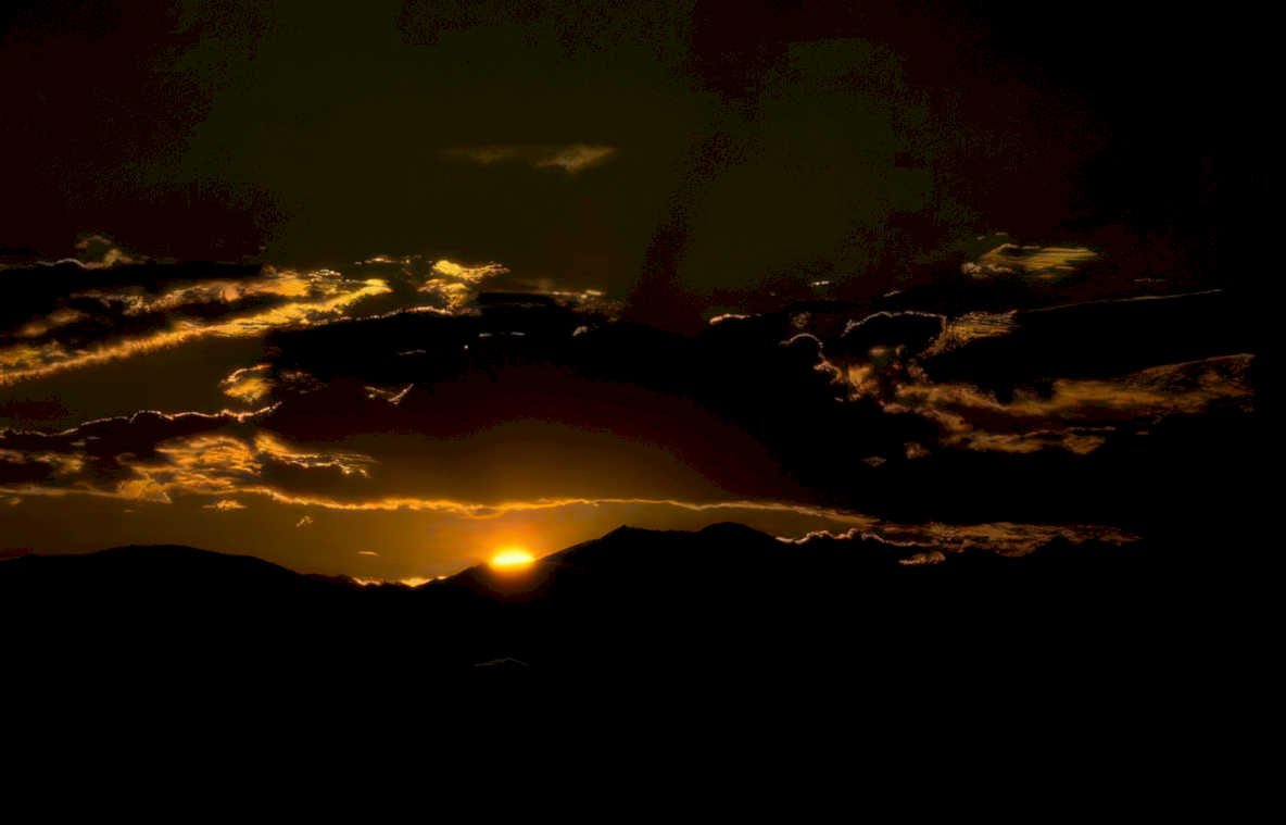 desert sunset clouds Vintage A4 Photo Print