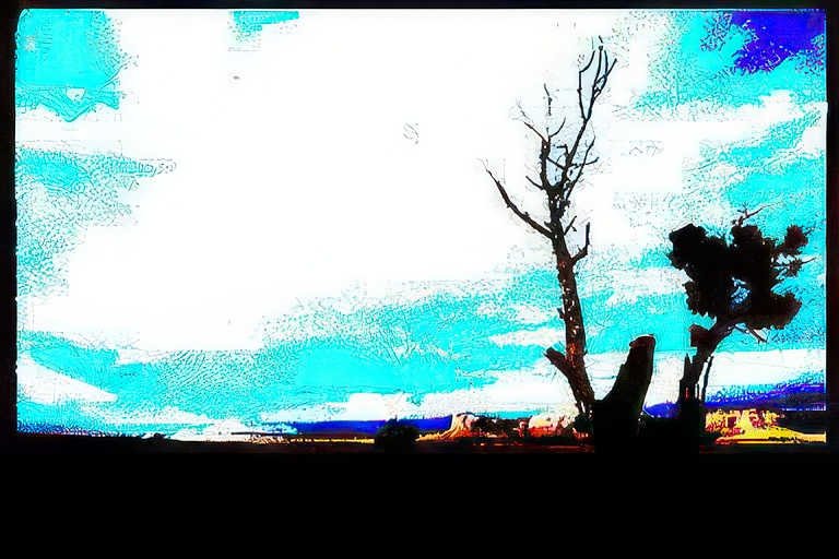desert tree sky Vintage A4 Photo Print