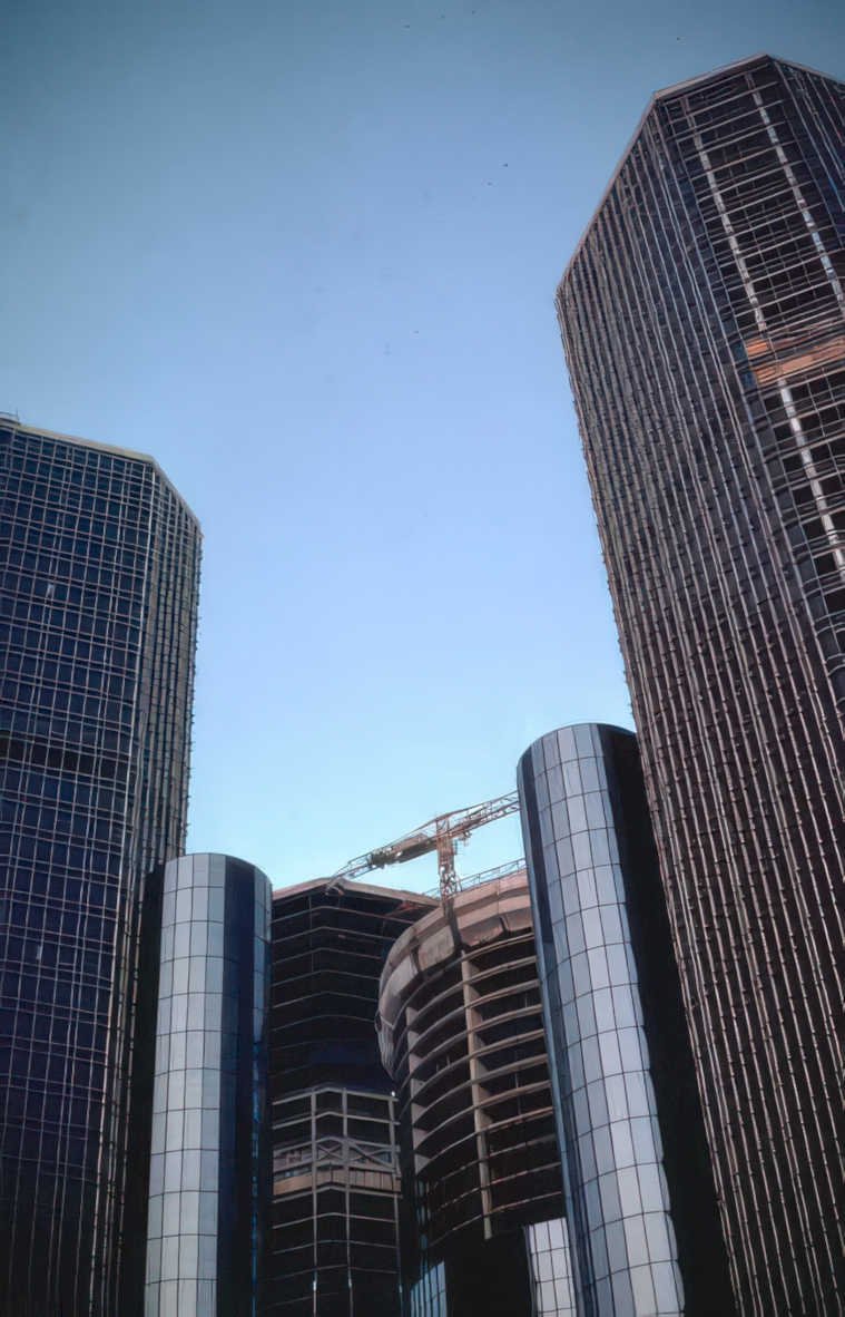 detroit skyline renaissance Vintage A4 Photo Print