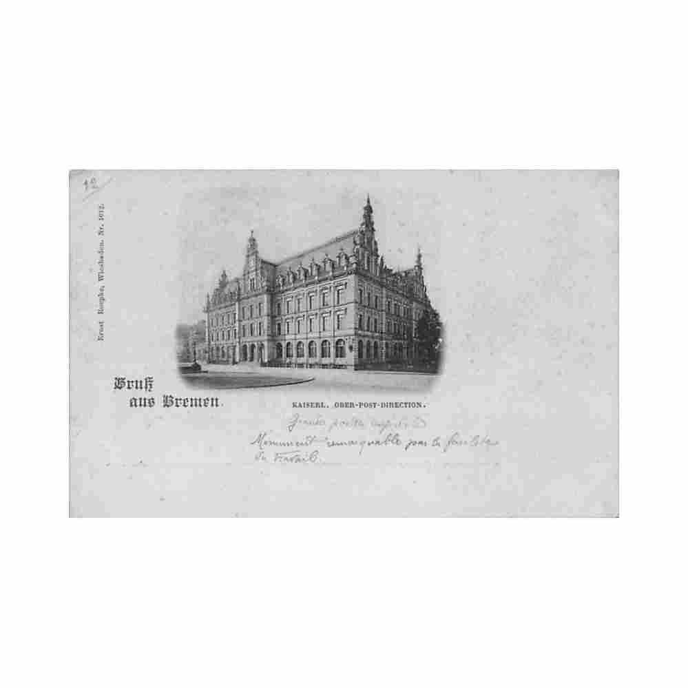 deutschalnd bremenkaiserl ober post direction Vintage A4 Photo Print
