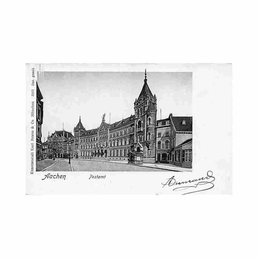 deutschland aachen nw postamt verlag kunstanstalt karl braun und co munchen Vintage A4 Photo Print