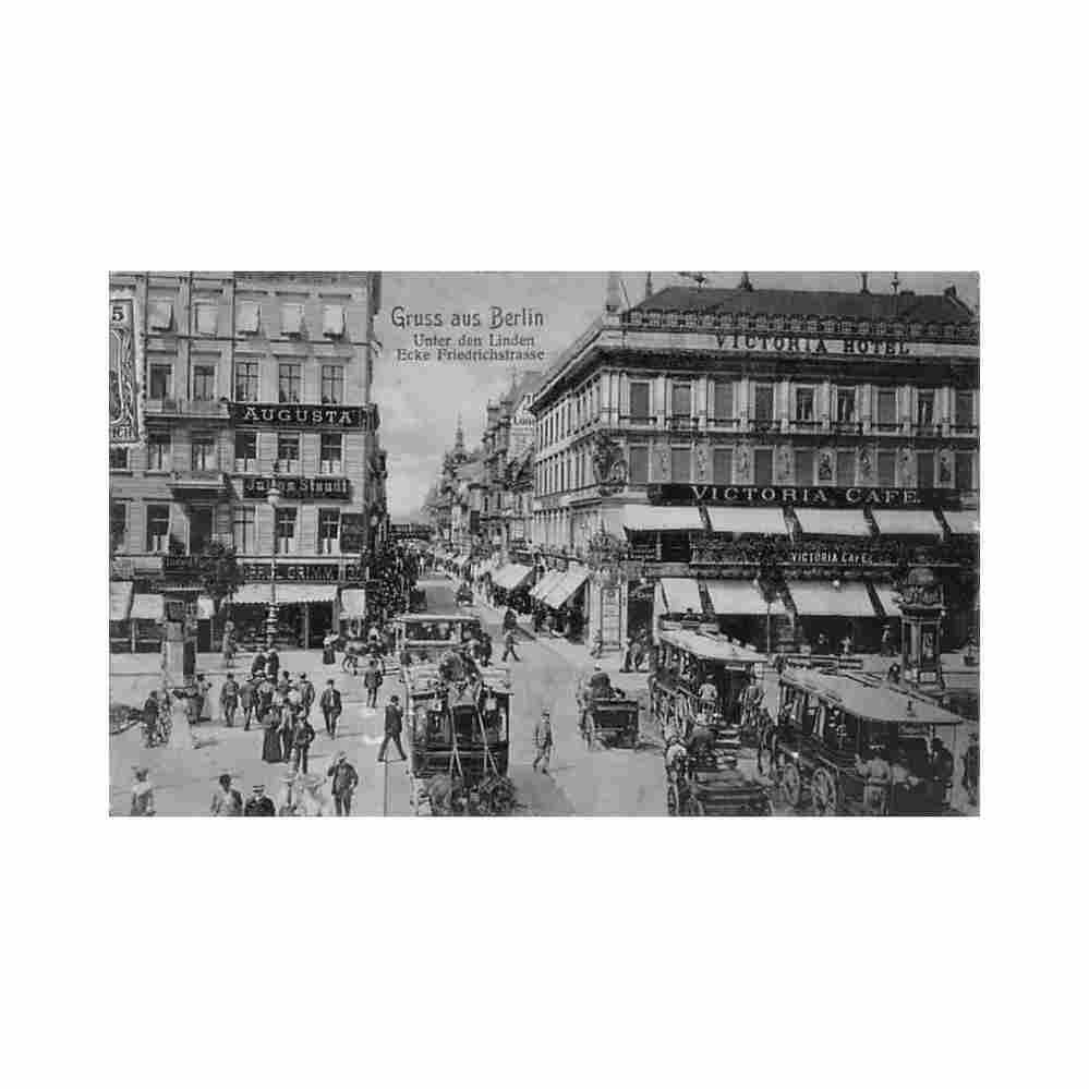 deutschland berlin unter den linden ecke friedrichstrasse victoria cafe Vintage A4 Photo Print