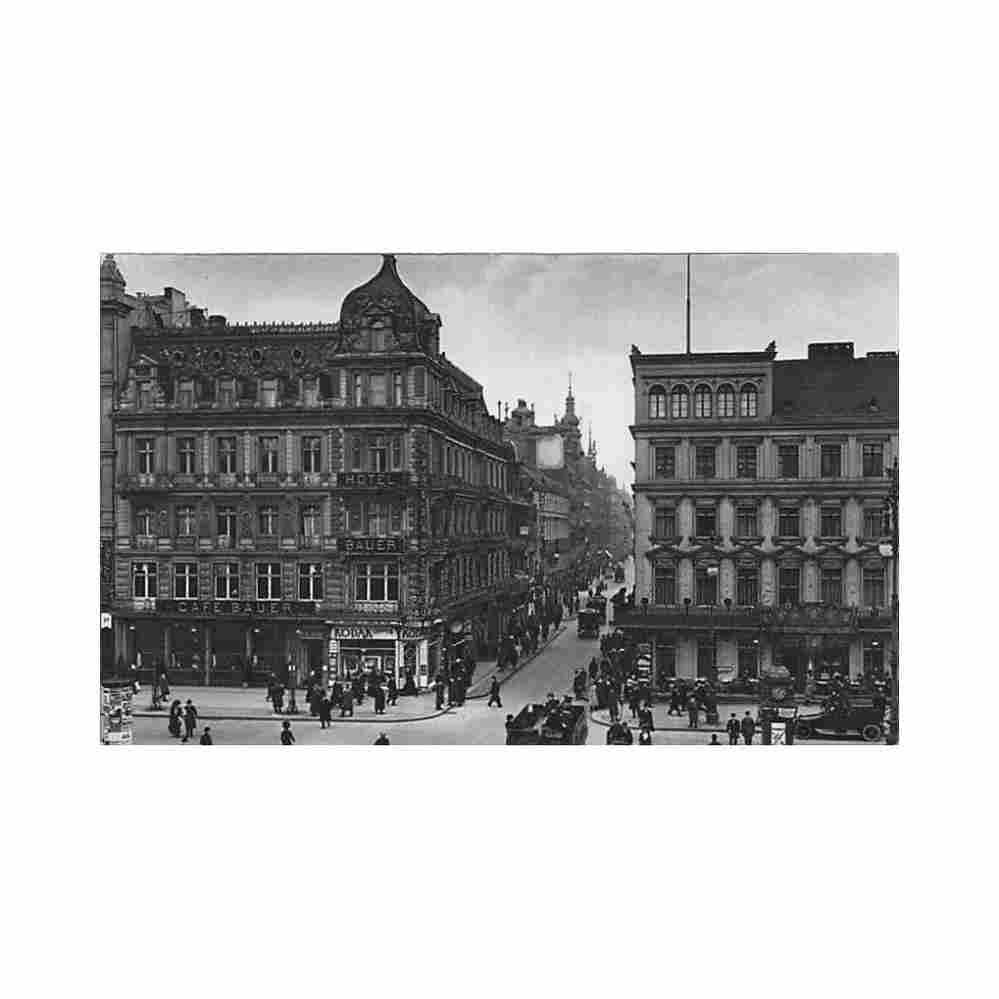 deutschland berlin unter der linden ecke friedrichstrasse mit cafe bauer Vintage A4 Photo Print