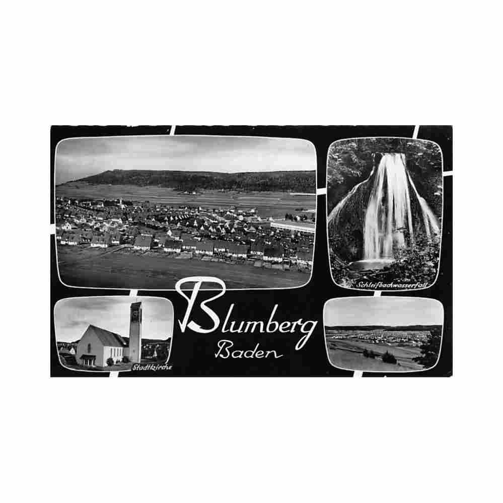 deutschland blumberg bw totalansicht stadtkirche Vintage A4 Photo Print