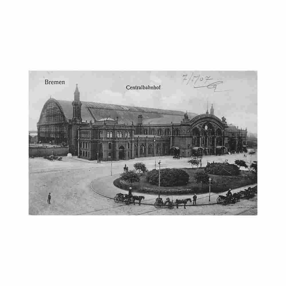 deutschland bremen centralbahnhof Vintage A4 Photo Print