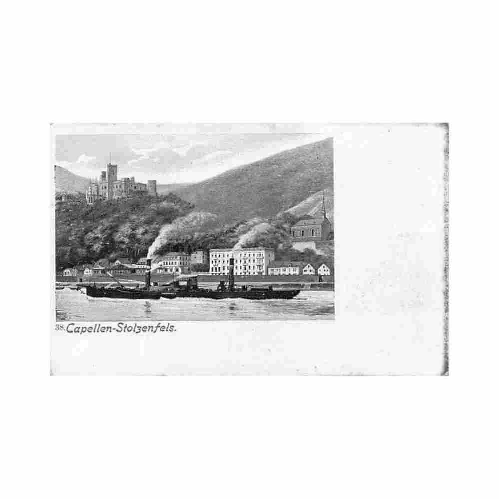 deutschland koblenz rp capellen stolzenfels Vintage A4 Photo Print