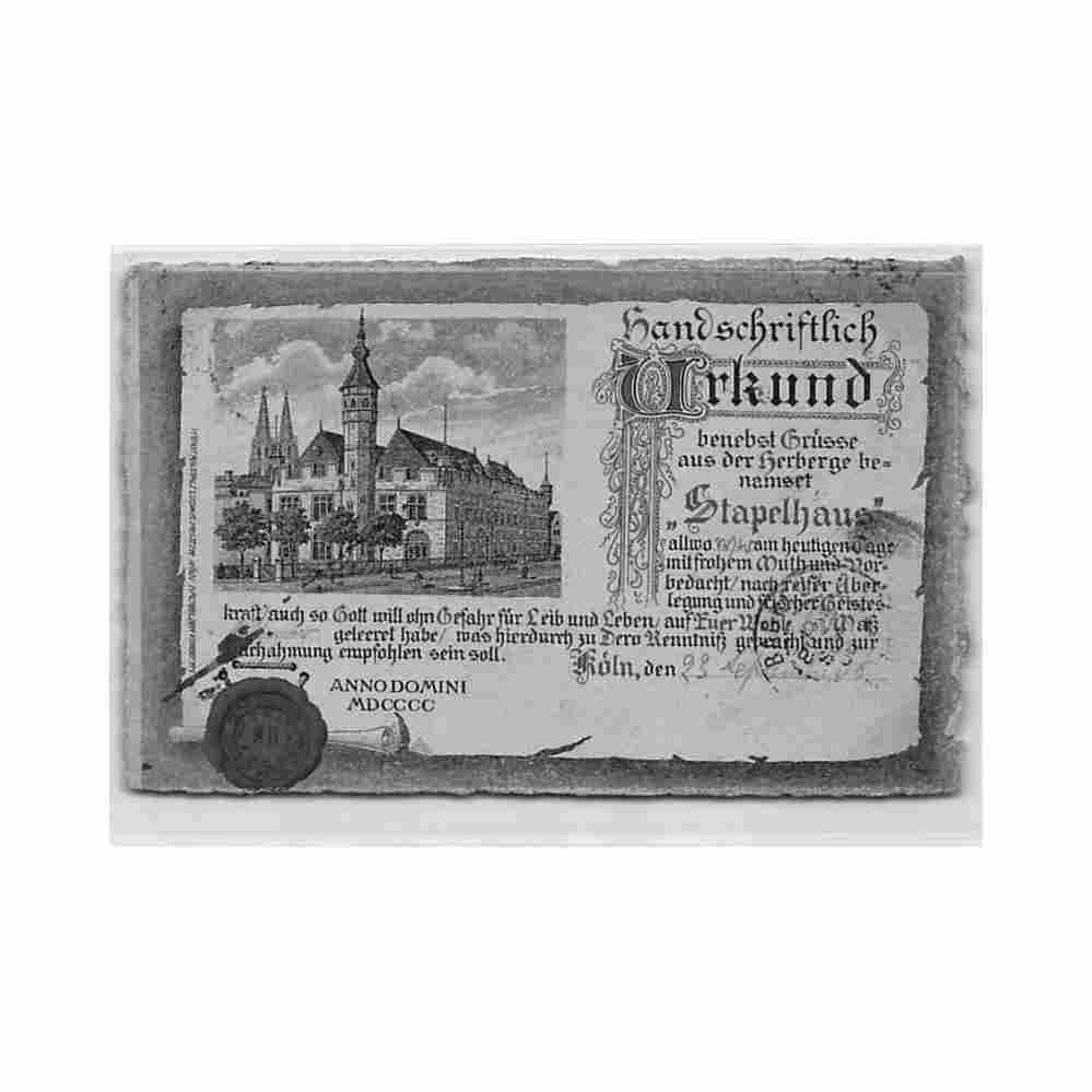 deutschland koln handschriftlich urkund Vintage A4 Photo Print