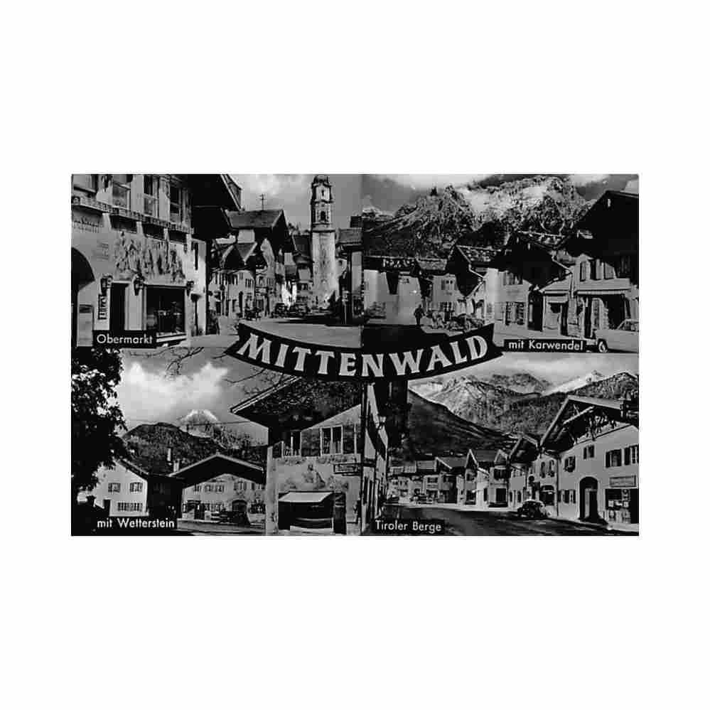 deutschland mittenwald obermarkt tiroler berge Vintage A4 Photo Print